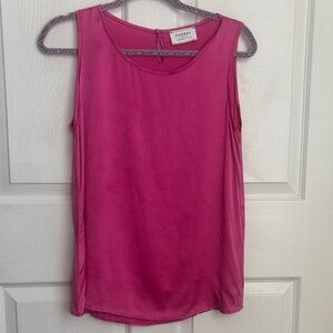 SNOBBY SHEEP Pink Silk Sleeveless Top Size 44 Size M/L keyhole back button close